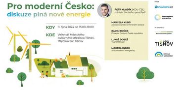 Tišnov zažije konferenci Pro moderní Česko o elektromobilitě, komunitní energetice nebo úsporných opatřeních