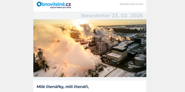 Newsletter Obnovitelně.cz: Informujeme o tom podstatném v energetice i klimatu